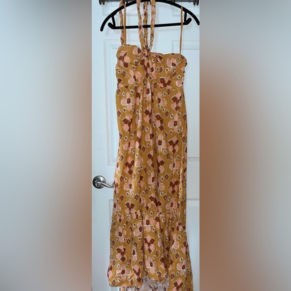 AERIE Brown and Pink Aztec Print Halter Maxi Dress XL NWT - Picture 6 of 8